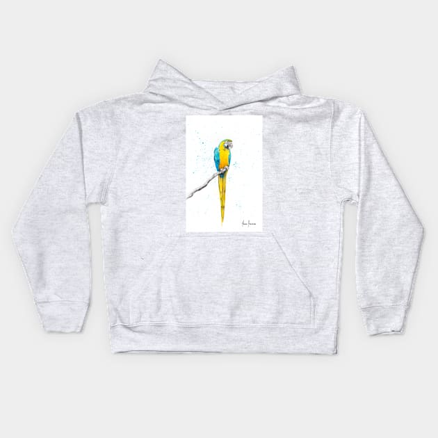 Mischievous Macaw Kids Hoodie by AshvinHarrison